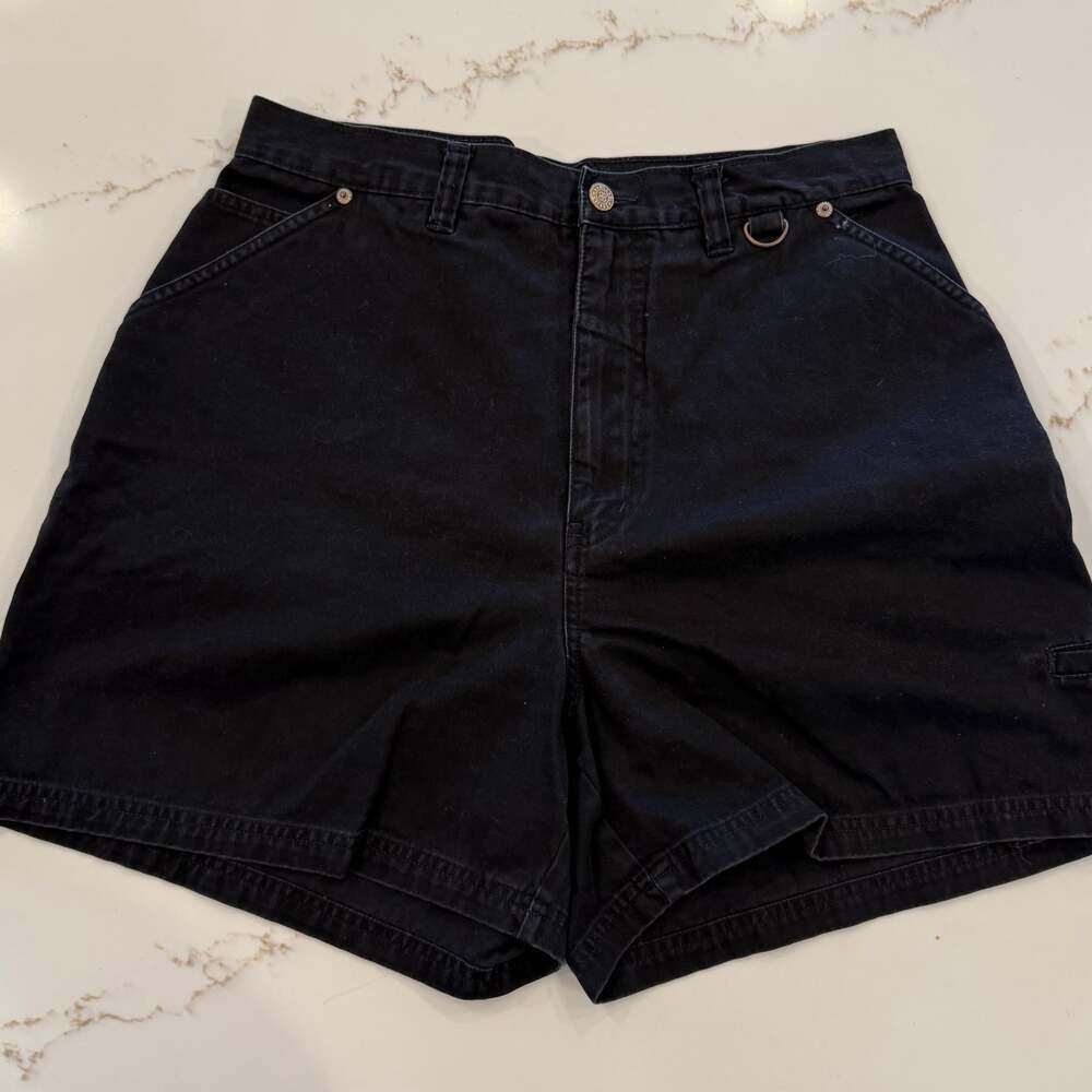 Vintage Bill Blass Jeanswear Black Denim High Waisted Carpenter Mom Shorts 12